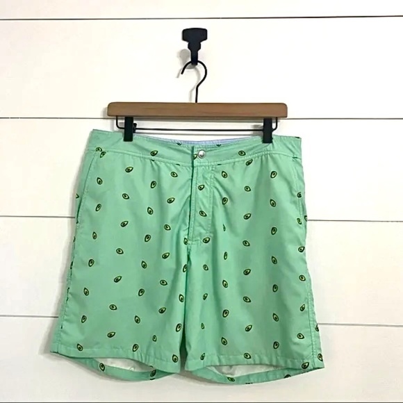 Bonobos Avocado Novelty Graphic Mint Green Swim Trunks Board Shorts Mens Size 32 - Picture 1 of 6